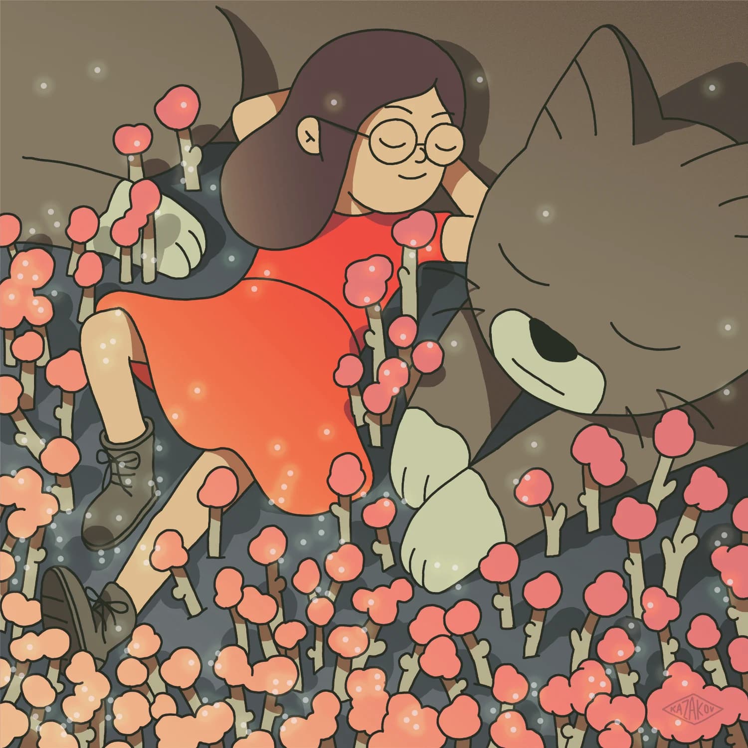 Girl and Cat