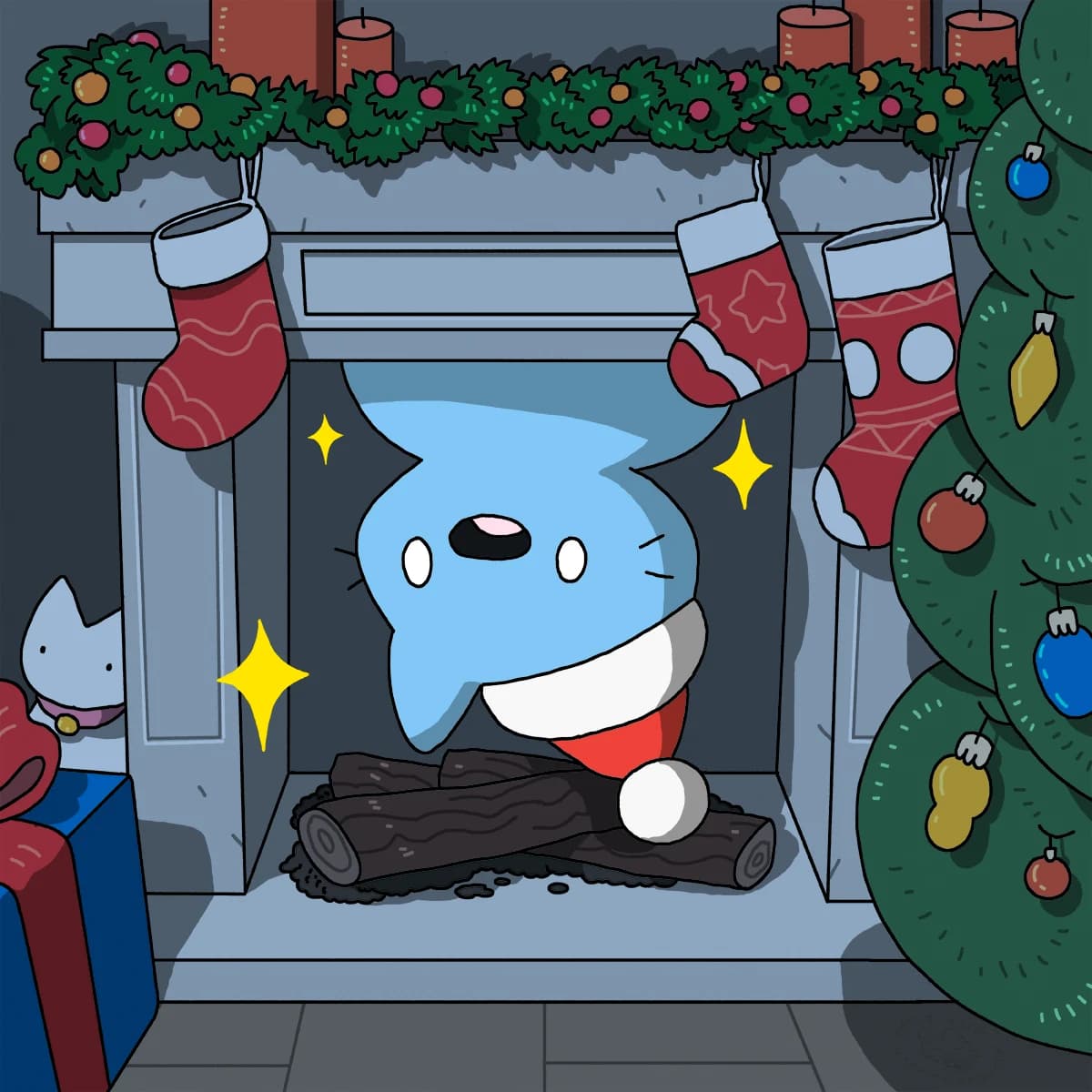 Cool Santa Cat