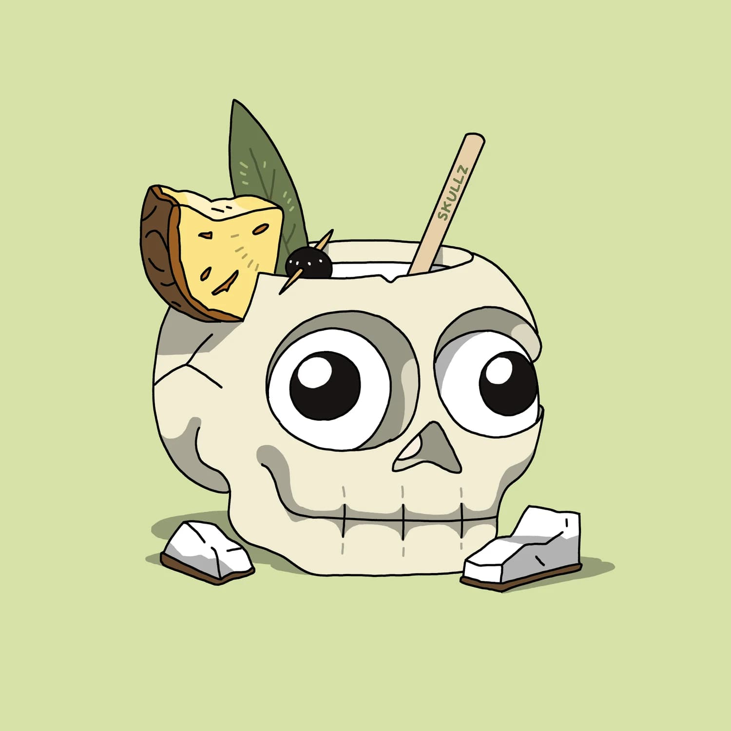 Skull with a piña colada!