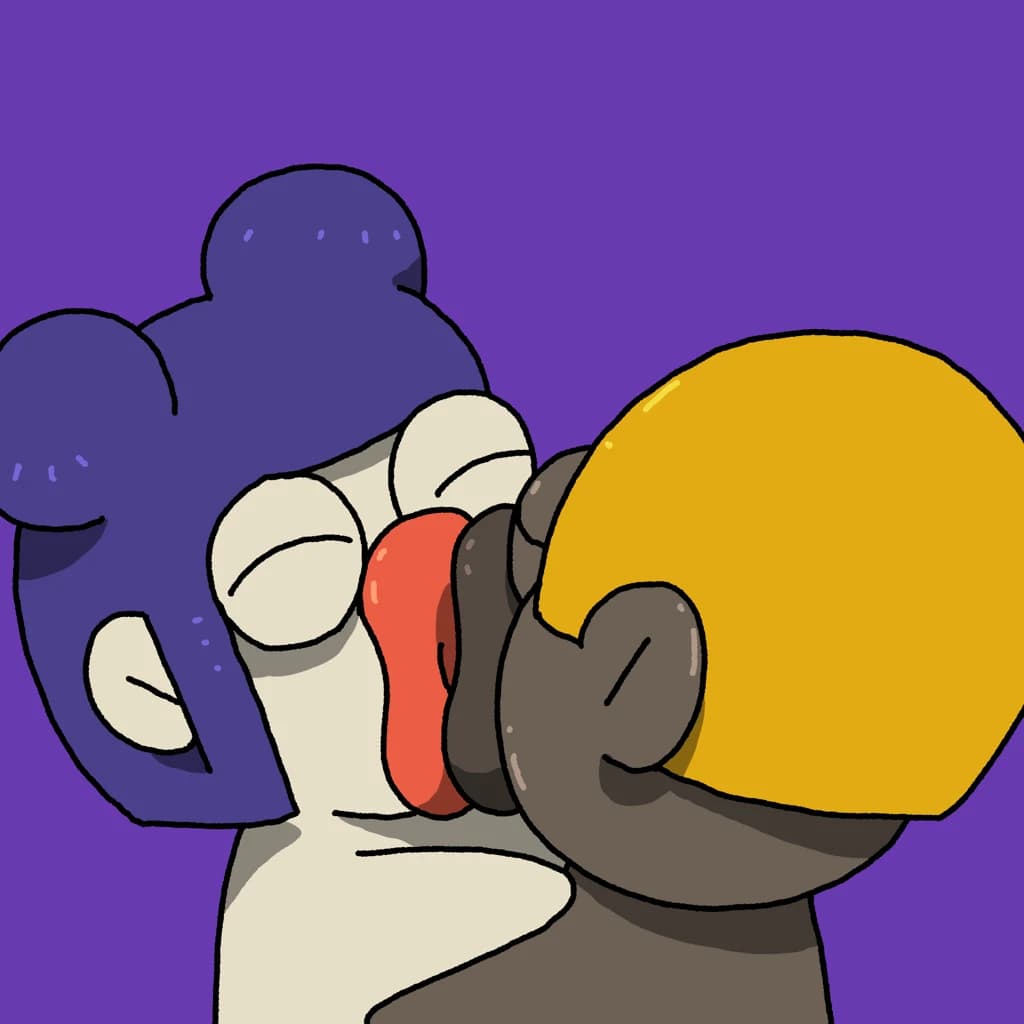 Two smoochies kissing