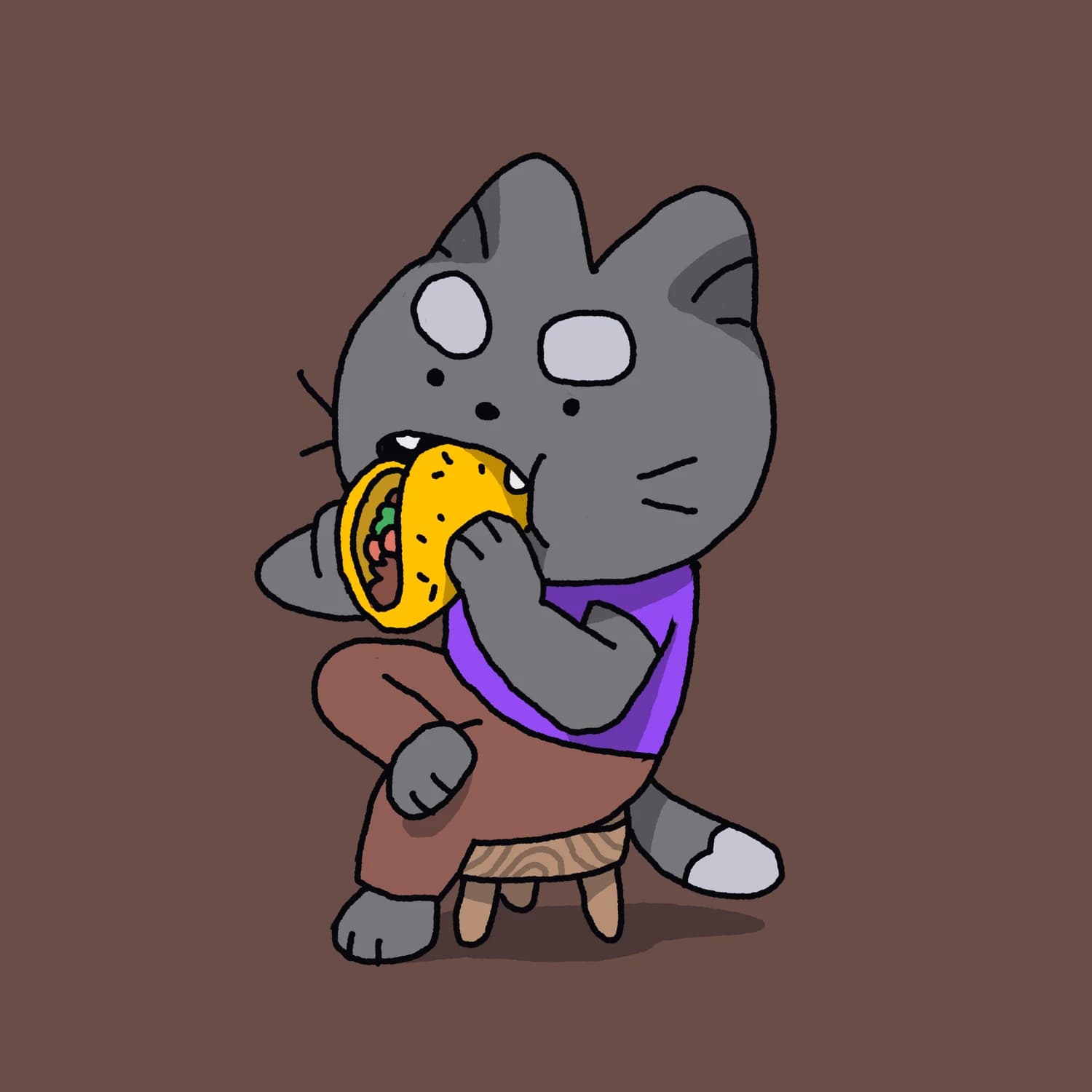 Cat eating a taco