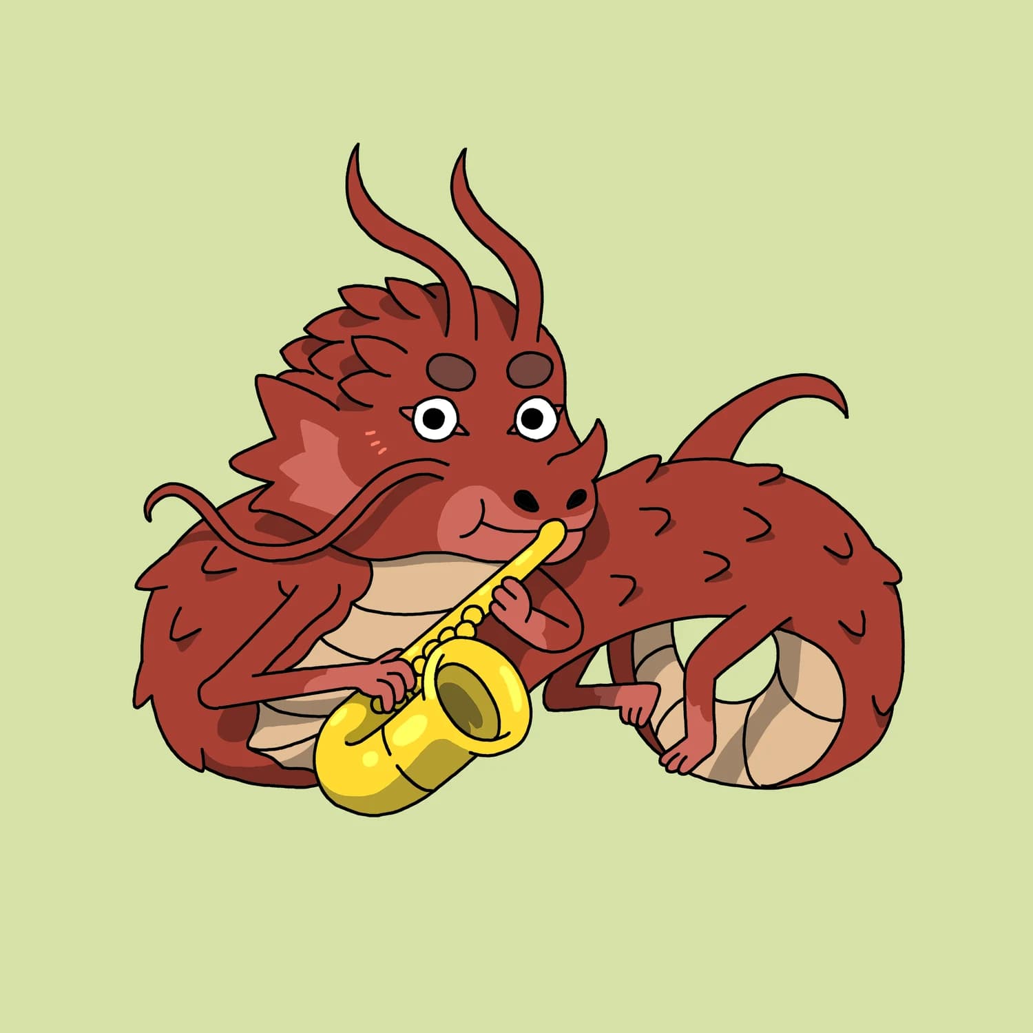 Dragon jazz musician (playing a saxophone!)