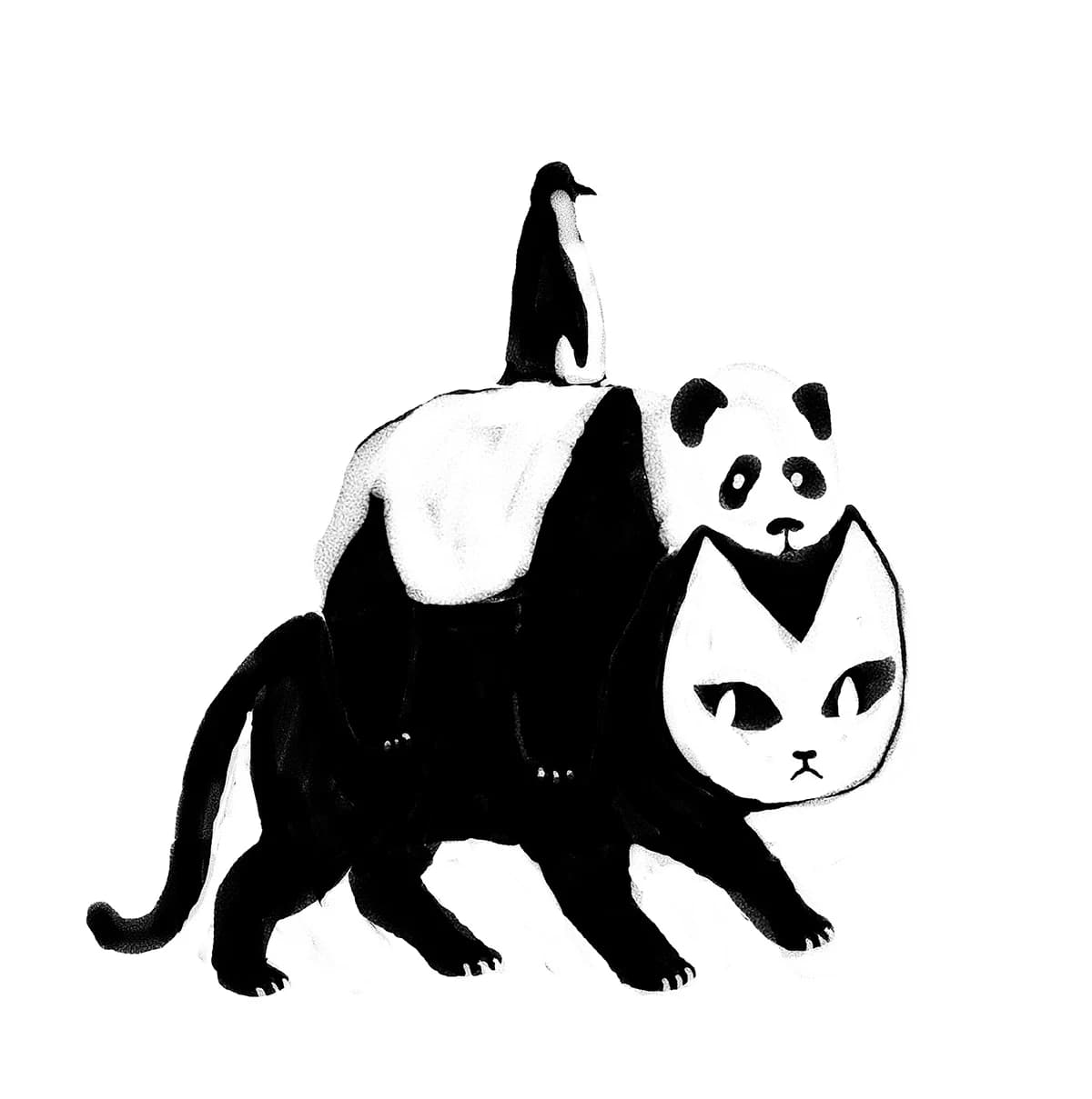 Black and white