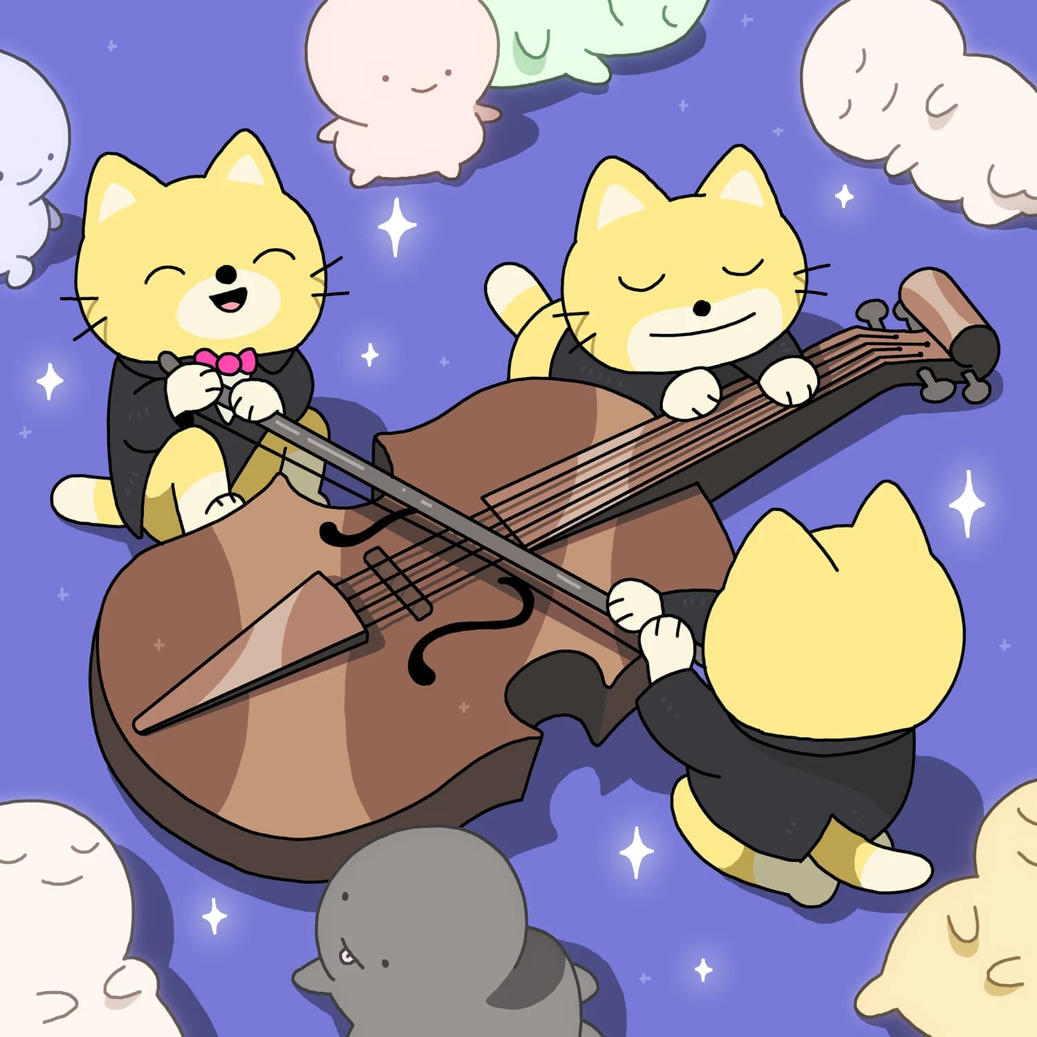 Chats violonistes