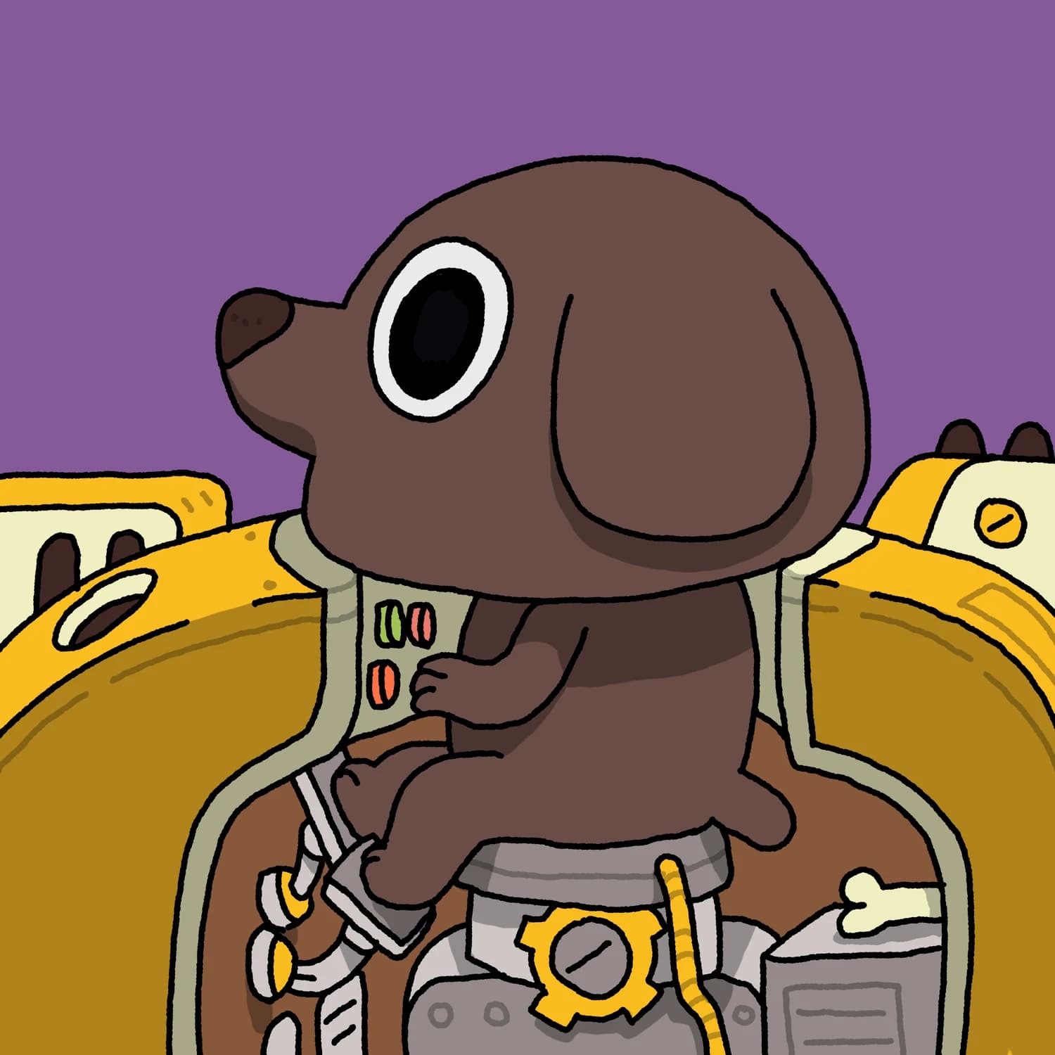 side view of a doggy animo where you can see inside the mech and see his lil paws controlling it frantically lol (or it could be any animal from the lineup honestly)