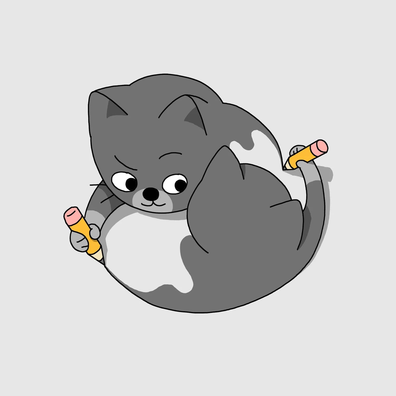 Escher drawing hands but one cat drawing another cat